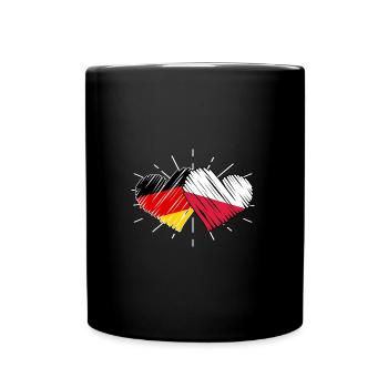 Pole Polish German Heart Poland - Full Colour Mug - black - Front