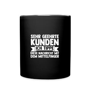 I'm typing this message with my middle finger - Full Colour Mug - black - Front
