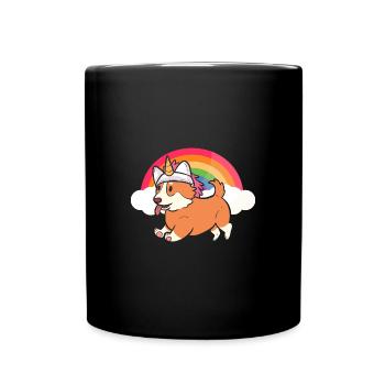 Licorne Corgi - Mug uni - noir - Devant