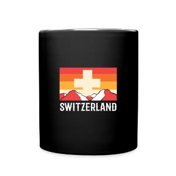 Schweiz - Tasse einfarbig - Schwarz - Vorne