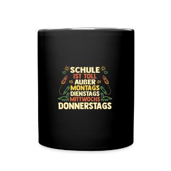 Kita sortants entrant à l'école écolier commençant l'école - Mug uni - noir - Devant