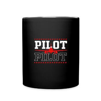 Pilot Airplane - Full Colour Mug - black - Front