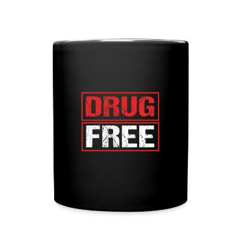 Drug-free addiction addicted - Full Colour Mug - black - Front