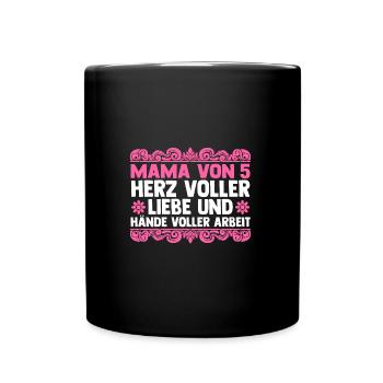Mom of 5 children - Full Colour Mug - black - Front