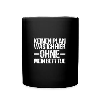 Lève-tard Shlafen paresseux - Mug uni - noir - Devant
