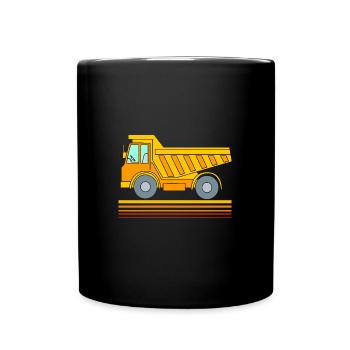 Remorque de chantier Véhicule Fête d’anniversaire des enfants - Mug uni - noir - Devant