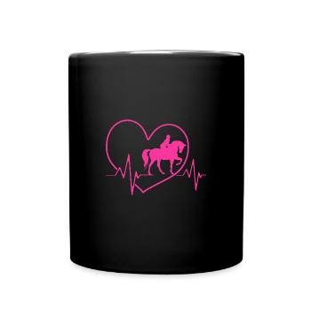 Dressur Dressurpferd Dressurreiter - Tasse einfarbig - Schwarz - Vorne