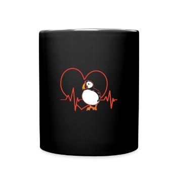 Papageientaucher Puffin - Tasse einfarbig - Schwarz - Vorne