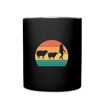 Schäfer Schaf - Tasse einfarbig - Schwarz - Vorne