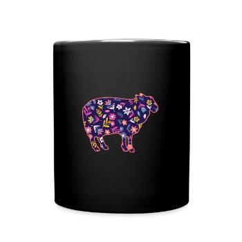 Schäfer Schaf - Tasse einfarbig - Schwarz - Vorne