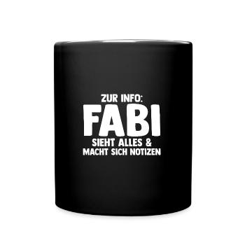 Fabien - Mug uni - noir - Devant