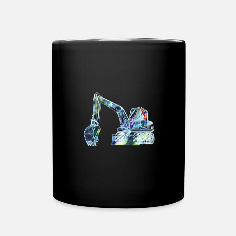 bagger,baggerfahren,baggerfahren,graffiti,bunt - Tasse einfarbig - Schwarz