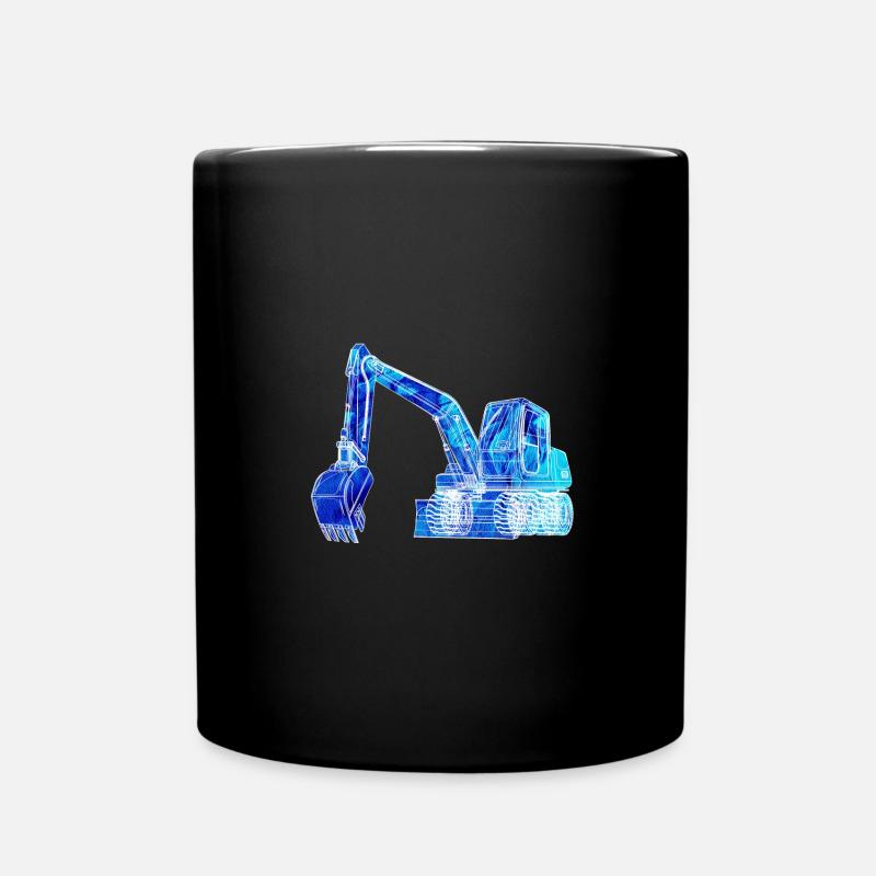 bagger,baufahrzeug,baggerfahren,graffiti,blau - Tasse einfarbig - Schwarz