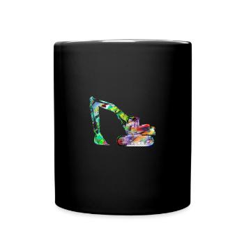 bagger,baufahrzeug,baggerfahren,graffiti - Tasse einfarbig - Schwarz - Vorne