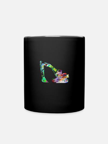 bagger,baufahrzeug,baggerfahren,graffiti - Tasse einfarbig - Schwarz