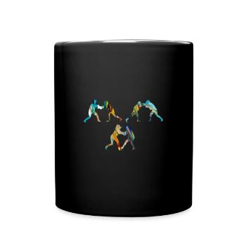 Wrestling,Sports,Wrestler,Graffiti,Colorful - Full Colour Mug - black - Front
