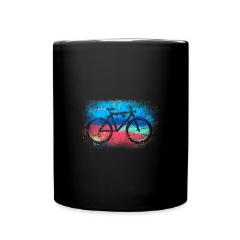 Fahrrad,vintage, illustration,bunt,retro - Tasse einfarbig - Schwarz - Vorne