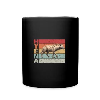 Hyäne Retro style - Tasse einfarbig - Schwarz - Vorne