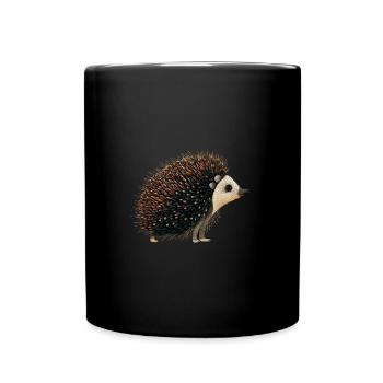 Süsser Igel - Tasse einfarbig - Schwarz - Vorne