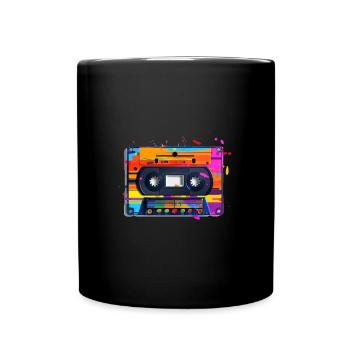Farbige Kassette - Tasse einfarbig - Schwarz - Vorne