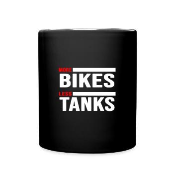 Bicycle "more bikes" Cyclists saddle tight - Full Colour Mug - black - Front