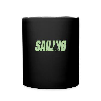 sailing segeln segelboot - Tasse einfarbig - Schwarz - Vorne