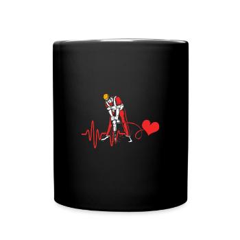 Construction worker construction site heartbeat - Full Colour Mug - black - Front