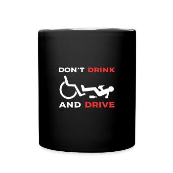 Rollstuhl - Tasse einfarbig - Schwarz - Vorne
