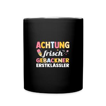 Kita sortants entrant à l'école écolier commençant l'école - Mug uni - noir - Devant