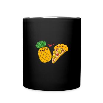 Pizza Hawaii Pizza Pineapple - Full Colour Mug - black - Front