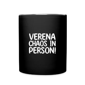 Vorname Verena - Tasse einfarbig - Schwarz - Vorne