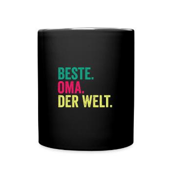 Großmutter Oma - Tasse einfarbig - Schwarz - Vorne
