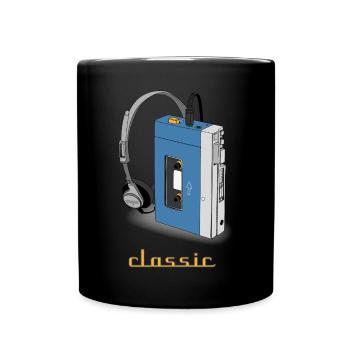 CLASSIC-WALKMAN retro design, blue - Full Colour Mug - black - Front