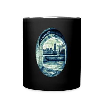 London der Palast von Westminster und Big Ben - Tasse einfarbig - Schwarz - Vorne