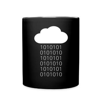 Cloud Data Rain Binary - Full Colour Mug - black - Front