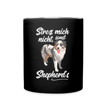 Australian Shepherd - Tasse einfarbig - Schwarz - Vorne