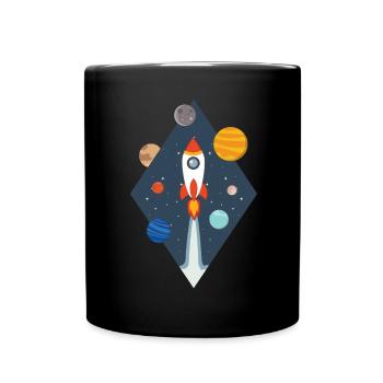Rocket - Galaxy Space Space Astronaut - Full Colour Mug - black - Front