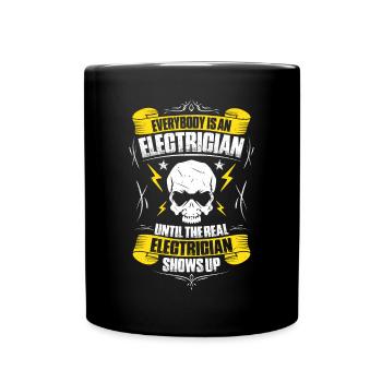 Elektroniker Elektriker Elektroinstallateur - Tasse einfarbig - Schwarz - Vorne