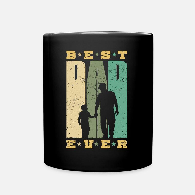 Best Dad Ever Retro Dad and Son Father Gift - Full Colour Mug - black
