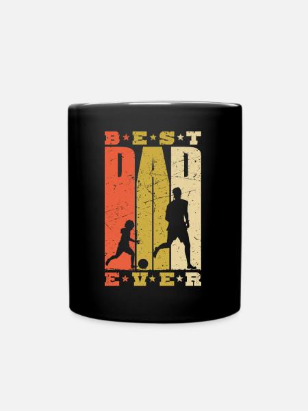 Best Dad Ever Vater Sohn Papa Fußball Fußballer - Tasse einfarbig - Schwarz