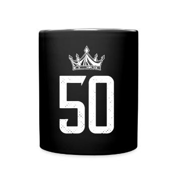 50 number crown - Full Colour Mug - black - Front