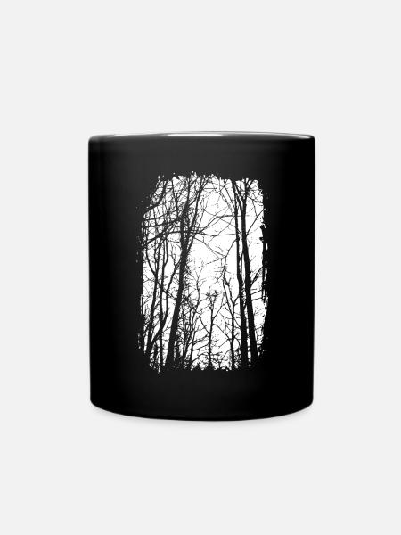 Wald - schwarz/weiss - Natur - Nachhaltige Kunst - Tasse einfarbig - Schwarz