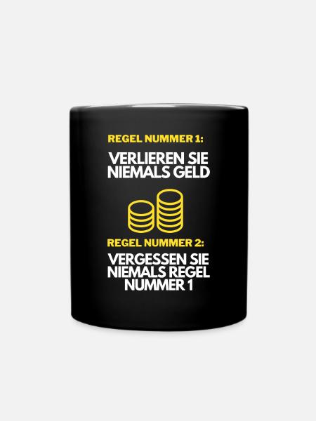 Investment Regeln / Investment, Trading Motiv - Tasse einfarbig - Schwarz