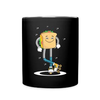 Rollerskaten Rollerskater Skaten Sandwich Brot - Tasse einfarbig - Schwarz - Vorne