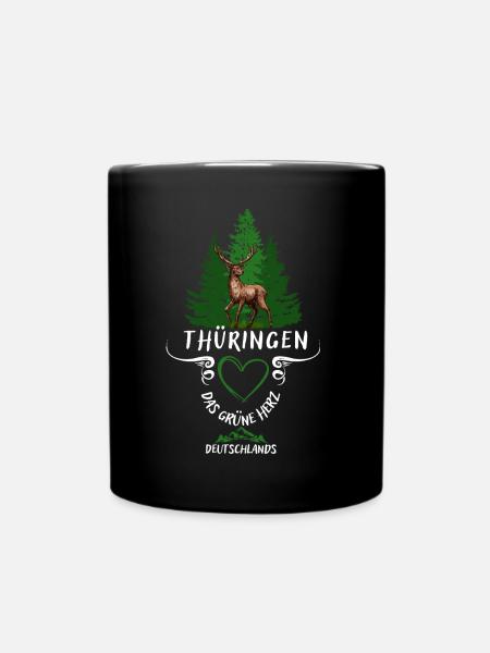 Thüringen das grüne Herz Deutschlands - Tasse einfarbig - Schwarz