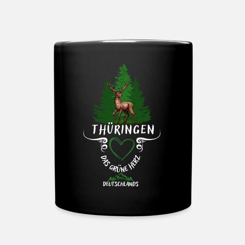 Thüringen das grüne Herz Deutschlands - Tasse einfarbig - Schwarz