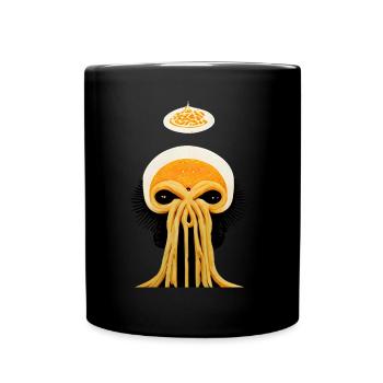 Flying spaghetti monster pop art style - Full Colour Mug - black - Front