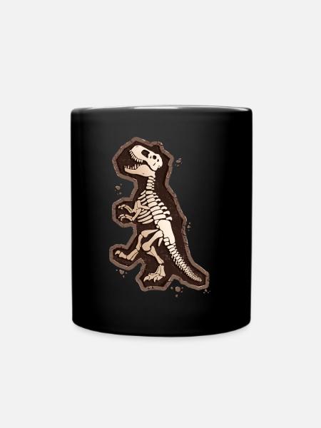 Dinosaurier-Skelett-Design für Dino-Fans - Tasse einfarbig - Schwarz