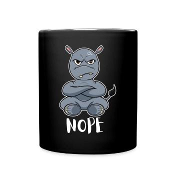 Nope Hippopotamus I Funny Lazy Hippo - Mug uni - noir - Devant