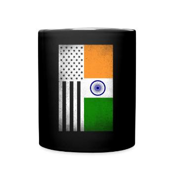 Indien Design für stolze indische Amerikaner - Tasse einfarbig - Schwarz - Vorne